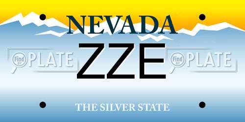 ZZE Nevada License Plate