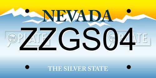 ZZGS04 Nevada License Plate