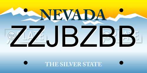 ZZJBZBB Nevada License Plate