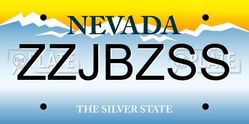 ZZJBZSS Nevada License Plate