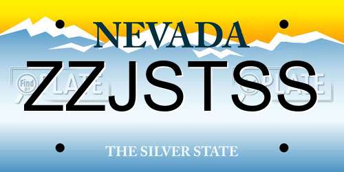 ZZJSTSS Nevada License Plate