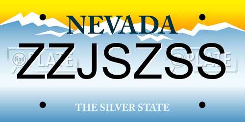 ZZJSZSS Nevada License Plate