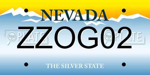 ZZOG02 Nevada License Plate