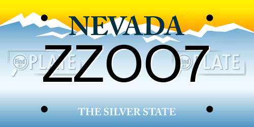 ZZOO7 Nevada License Plate