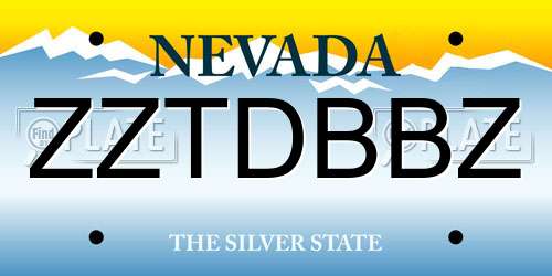 ZZTDBBZ Nevada License Plate