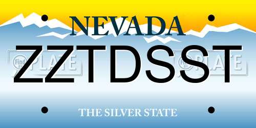 ZZTDSST Nevada License Plate