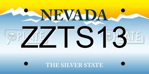 ZZTS13 Nevada License Plate