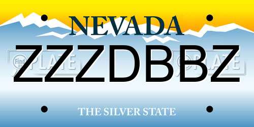ZZZDBBZ Nevada License Plate