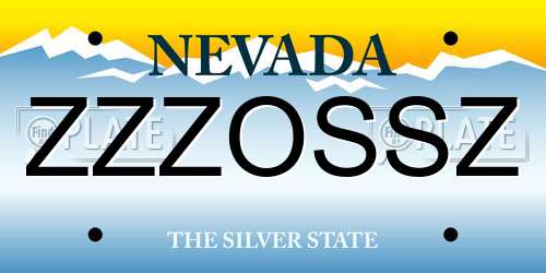 ZZZOSSZ Nevada License Plate