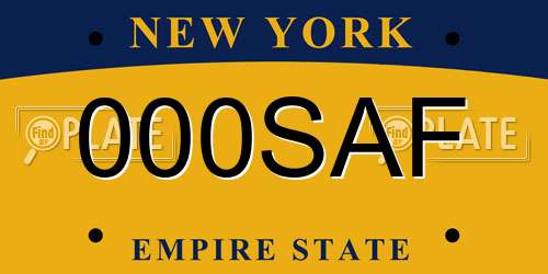 000SAF New York License Plate