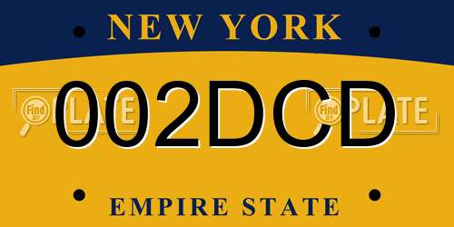 002DCD New York License Plate