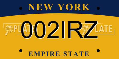 002IRZ New York License Plate