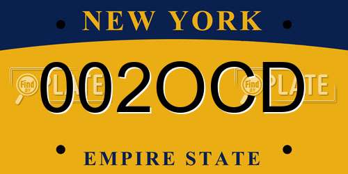 002OCD New York License Plate