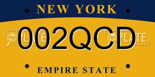 002QCD New York License Plate