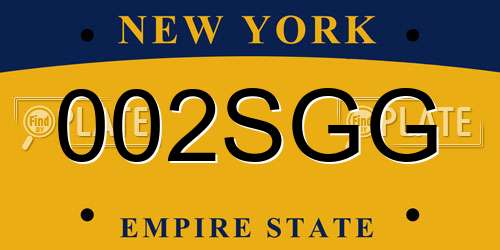 002SGG New York License Plate
