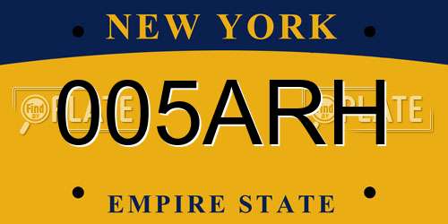 005ARH New York License Plate