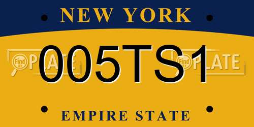 005TS1 New York License Plate