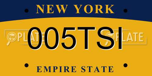 005TSI New York License Plate