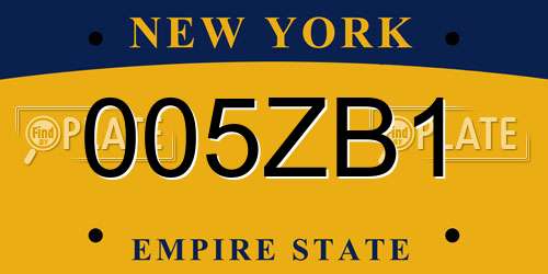 005ZB1 New York License Plate