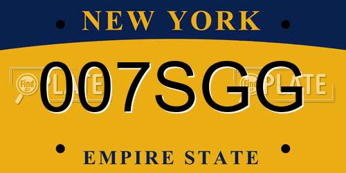 007SGG New York License Plate