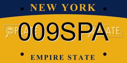 009SPA New York License Plate