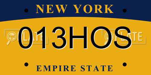 013HOS New York License Plate