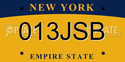 013JSB New York License Plate