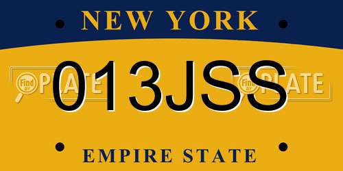 013JSS New York License Plate
