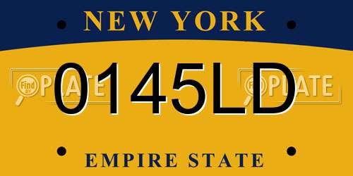 0145LD New York License Plate