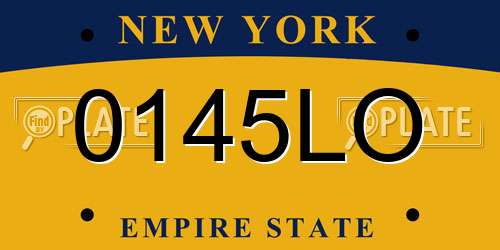 0145LO New York License Plate