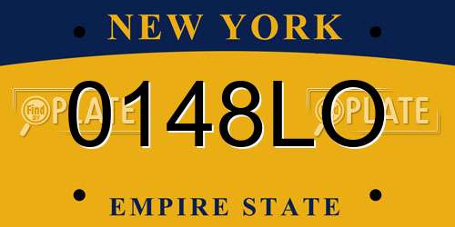 0148LO New York License Plate