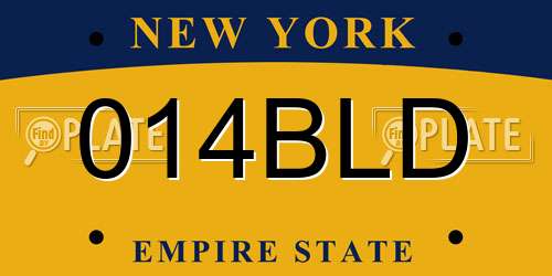 014BLD New York License Plate