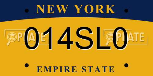 014SL0 New York License Plate