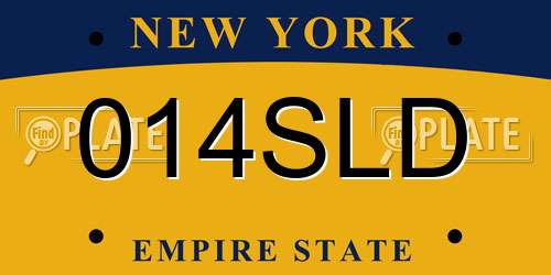 014SLD New York License Plate