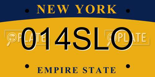 014SLO New York License Plate