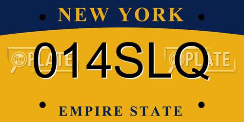 014SLQ New York License Plate
