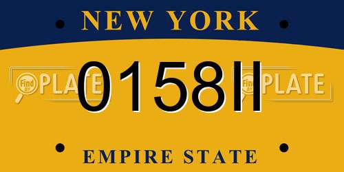 0158II New York License Plate