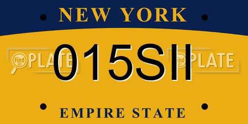015SII New York License Plate