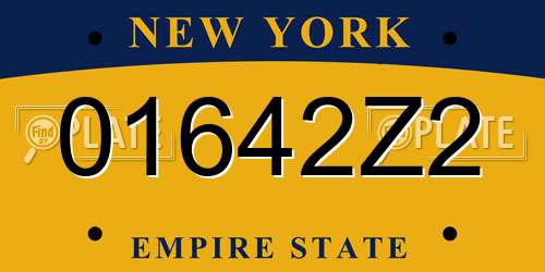 01642Z2 New York License Plate