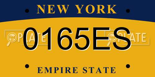 0165ES New York License Plate