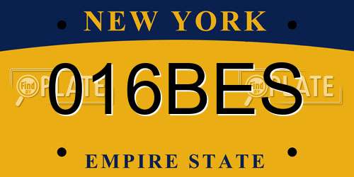 016BES New York License Plate