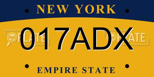 017ADX New York License Plate