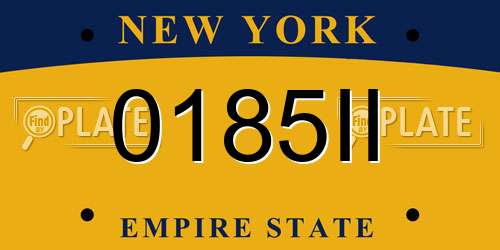 0185II New York License Plate