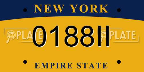 0188II New York License Plate