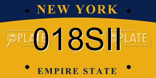 018SII New York License Plate