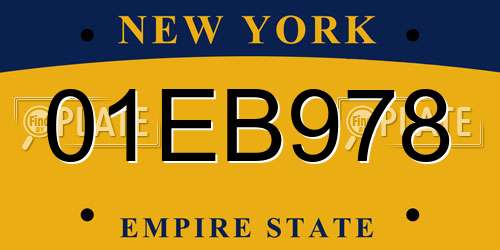 01EB978 New York License Plate