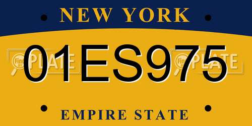 01ES975 New York License Plate