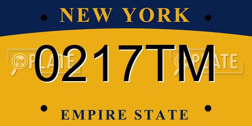 0217TM New York License Plate