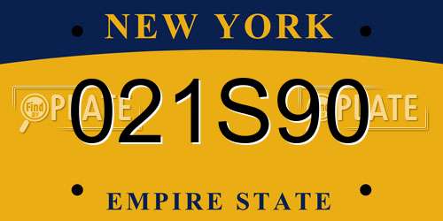 021S90 New York License Plate