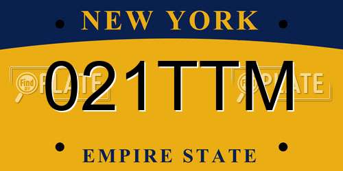 021TTM New York License Plate